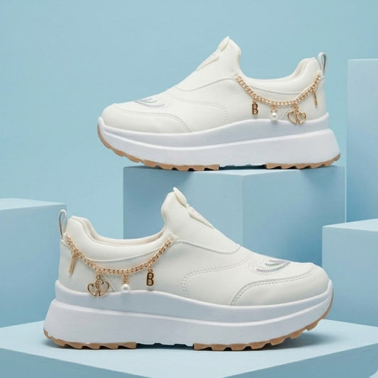 White Chain Sneakers