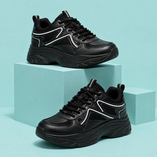 Black Chunky Sneakers