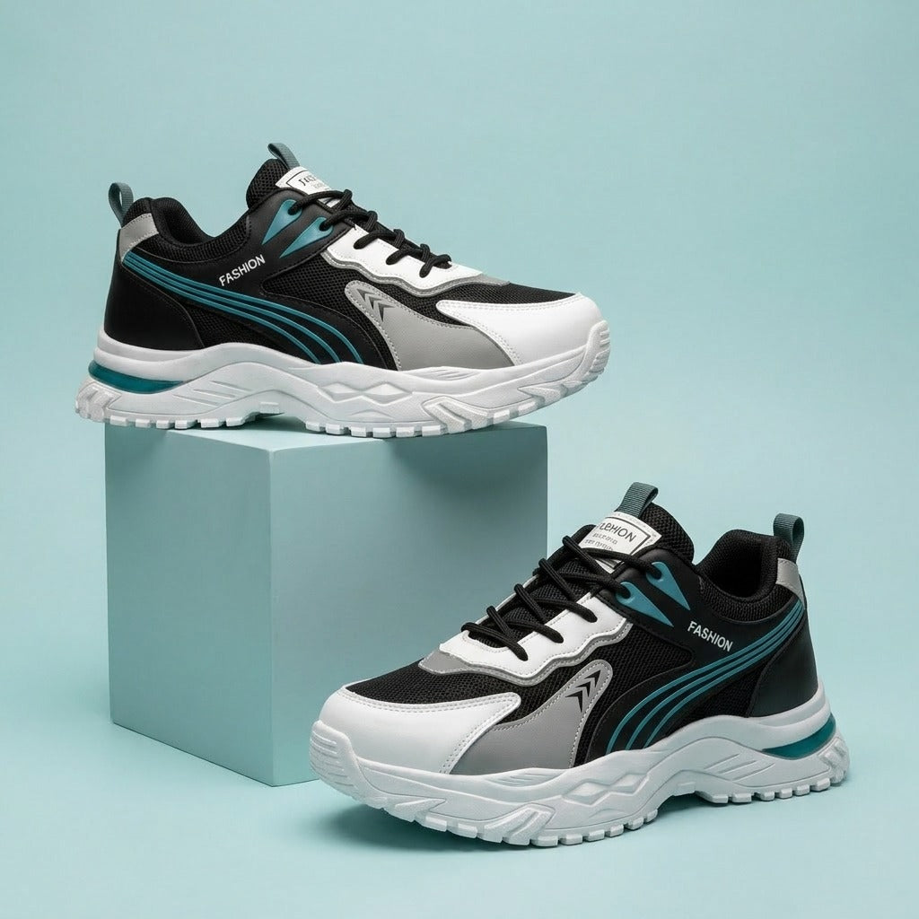 Black & Teal Running Sneakers