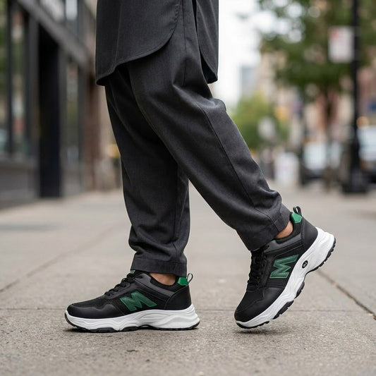 Black Green Lace Sneakers