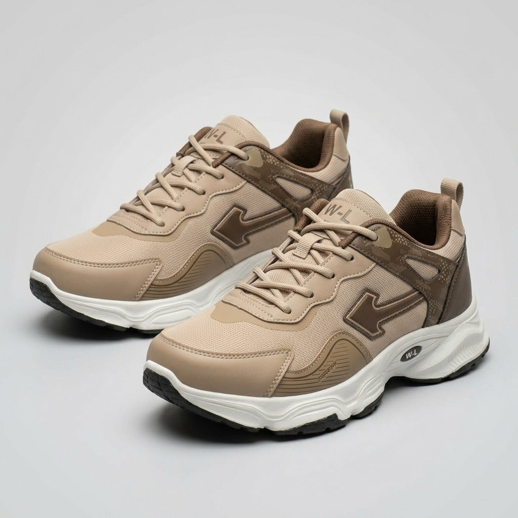 Beige Brown Sporty Sneakers
