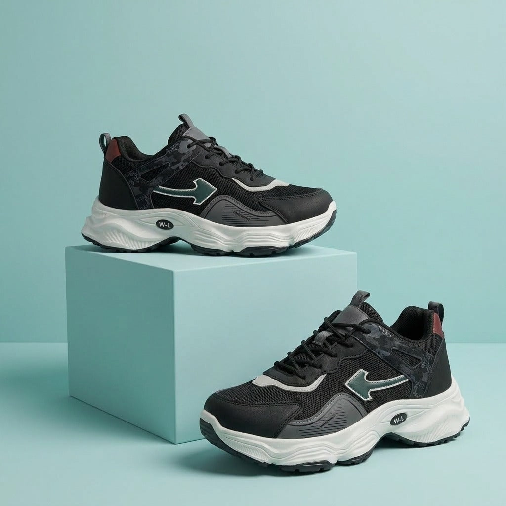 Black Grey Sporty Sneakers