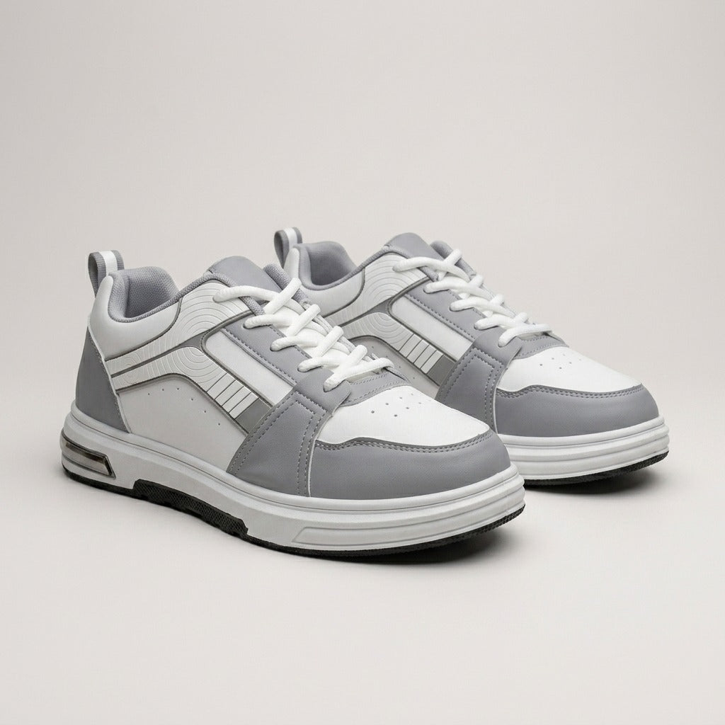 White Grey Street Sneakers