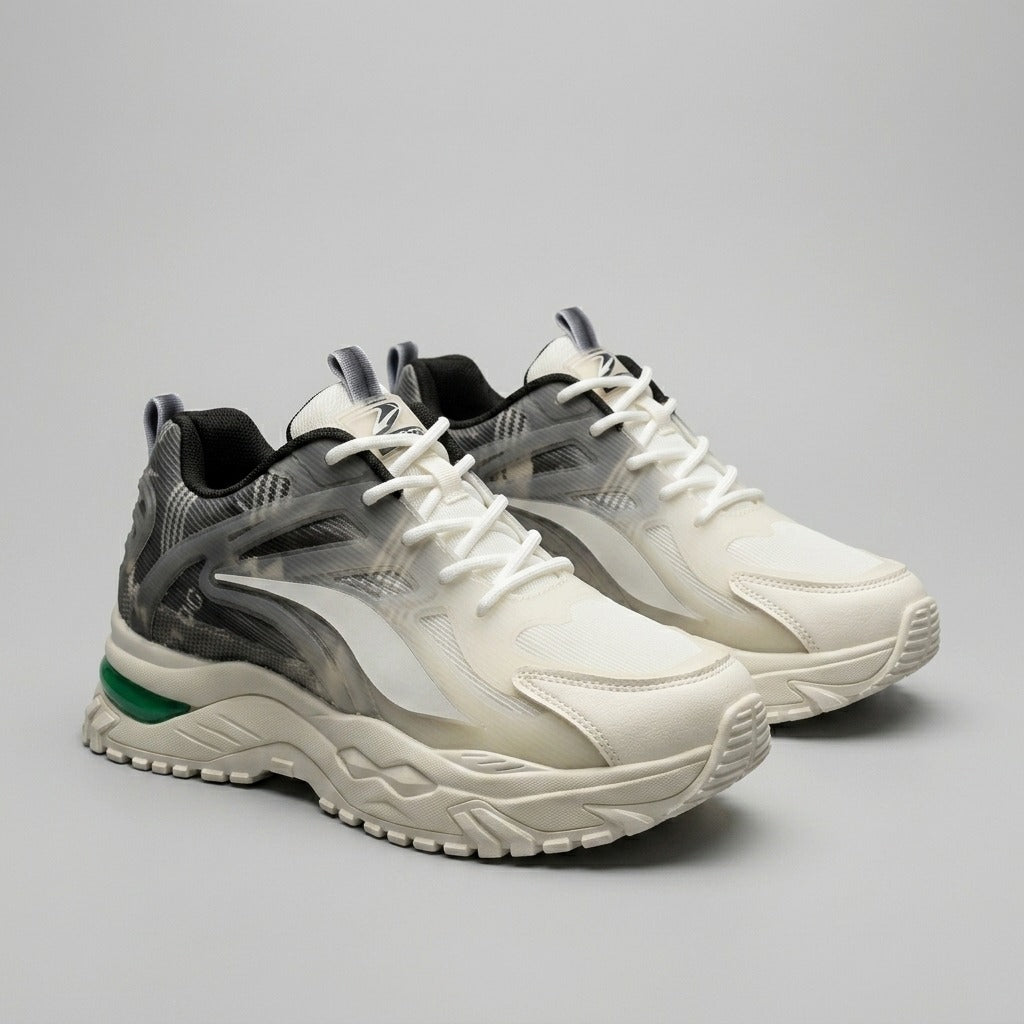 Cream Grey Sporty Sneakers
