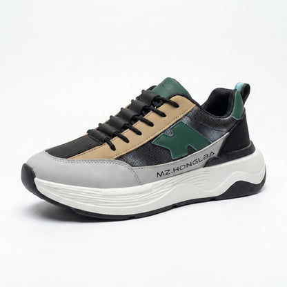 Black Green Beige Casual Sneakers