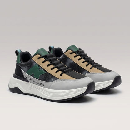 Black Green Beige Casual Sneakers