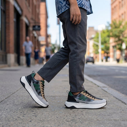 Black Green Beige Casual Sneakers