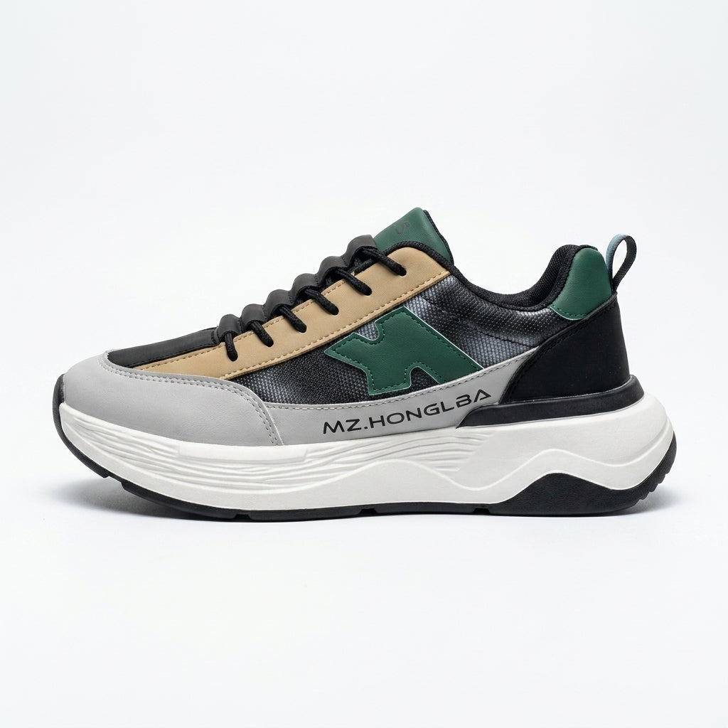 Black Green Beige Casual Sneakers