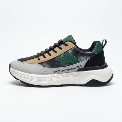 Black Green Beige Casual Sneakers