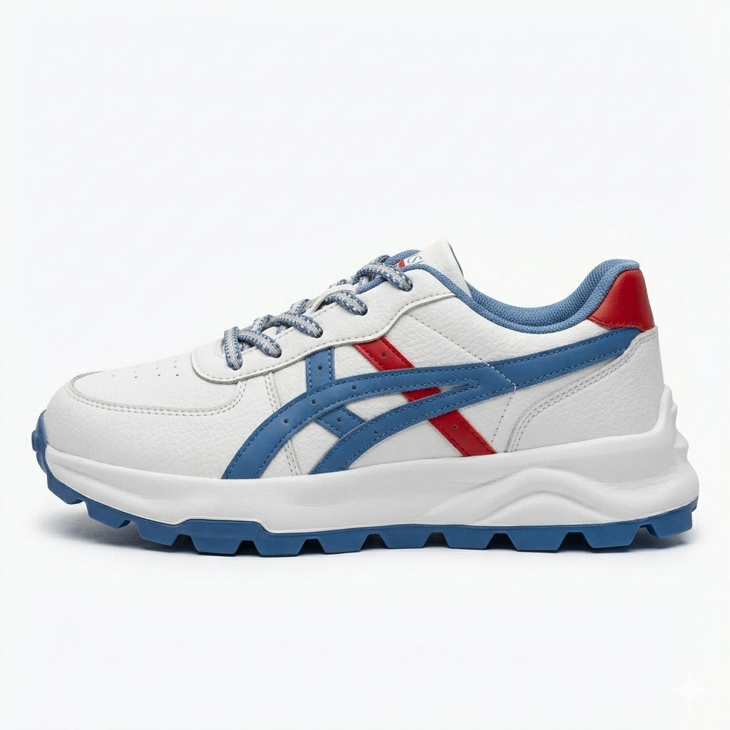 Retro Sport Sneakers - White Blue Red