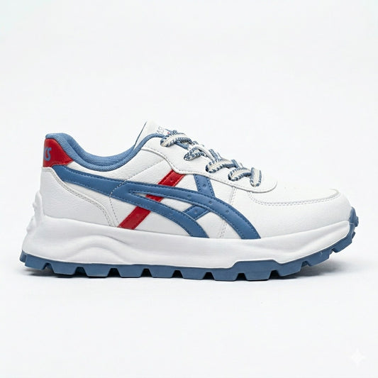 Retro Sport Sneakers - White Blue Red