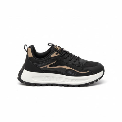 Elite Air: Men’s Luxury Black & Gold Sneakers