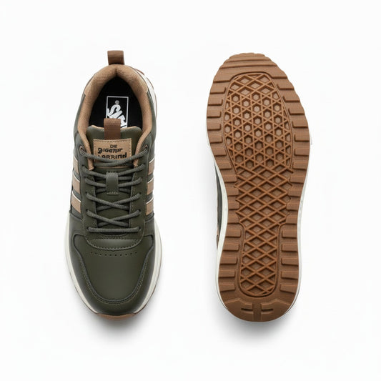 Urban Earth: Men’s Olive & Tan Sneakers