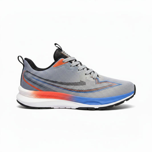 SkyDash Pro: Men’s Grey & Orange Sports Shoes
