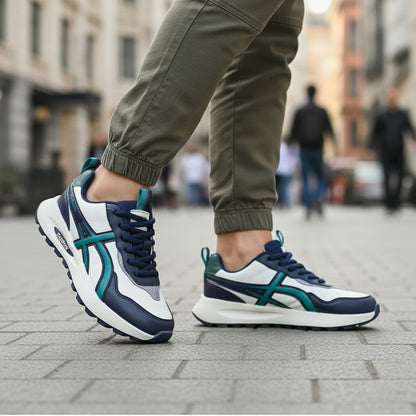 ActiveStride Pro: Men’s Navy & Teal Sneakers
