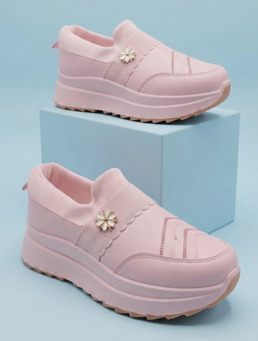 Pink Floral Sneakers