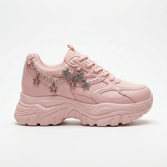 Pink Star Chain Sneakers