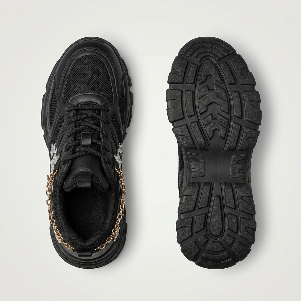 Black Star Chain Sneakers