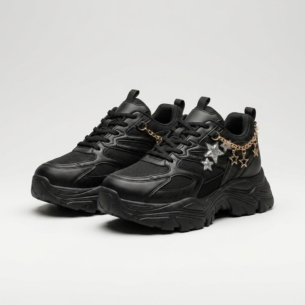 Black Star Chain Sneakers