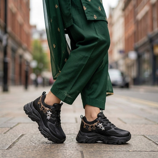 Black Star Chain Sneakers
