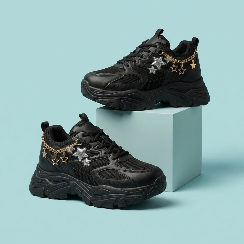 Black Star Chain Sneakers