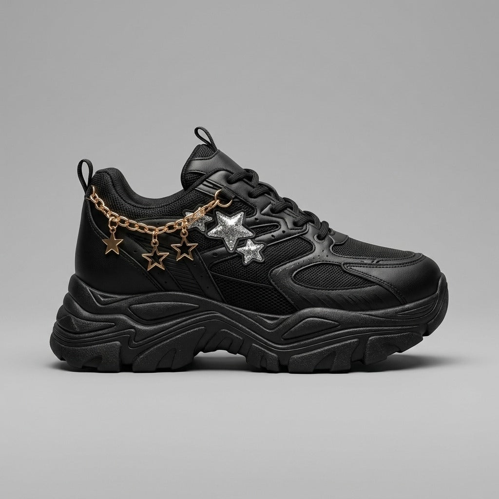 Black Star Chain Sneakers