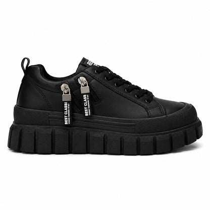 Black Zip Platform Sneakers