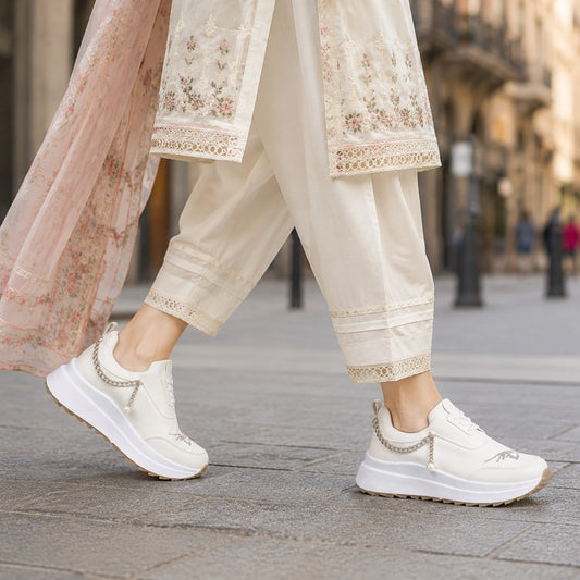 Pearl Charm Platform Sneakers