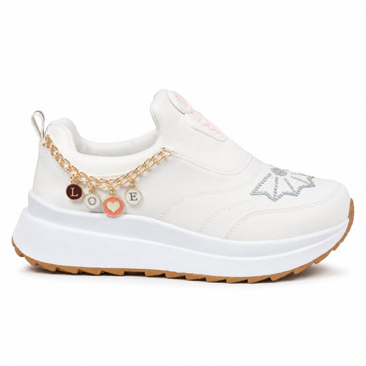 White Pearl Charm Sneakers