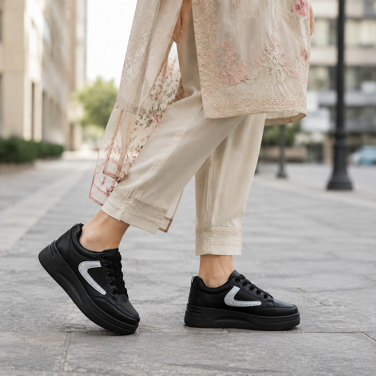 Black Stripe Sneakers