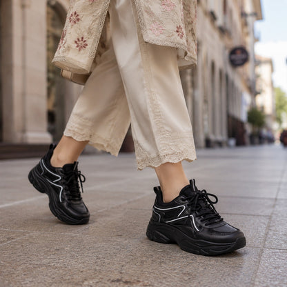 Black Chunky Sneakers