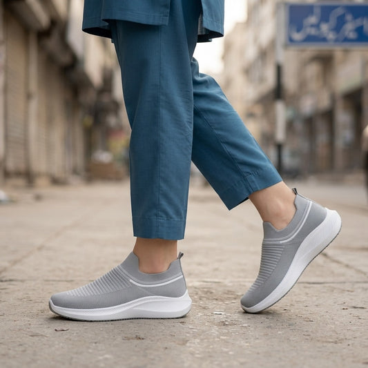 Grey Slip-On Sneakers