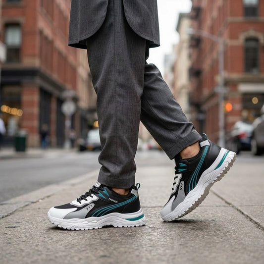 Black & Teal Running Sneakers