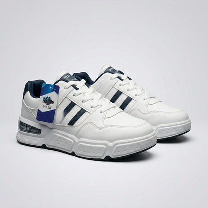 White & Navy Walk Sneakers