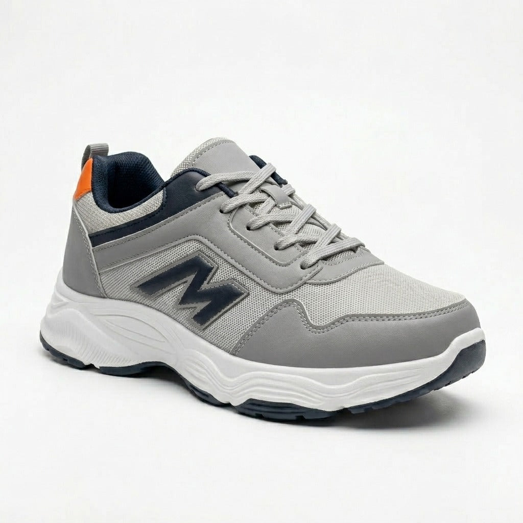 Grey Orange Lace Sneakers