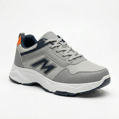 Grey Orange Lace Sneakers