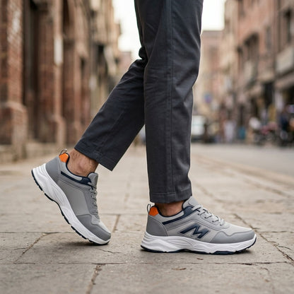 Grey Orange Lace Sneakers