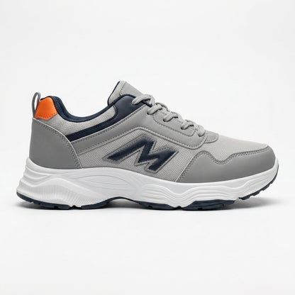 Grey Orange Lace Sneakers