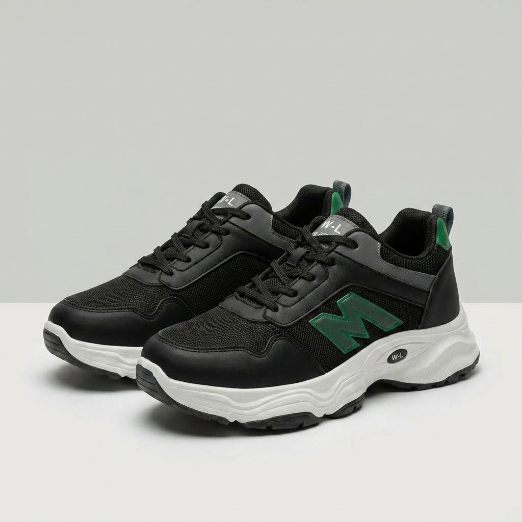Black Green Lace Sneakers