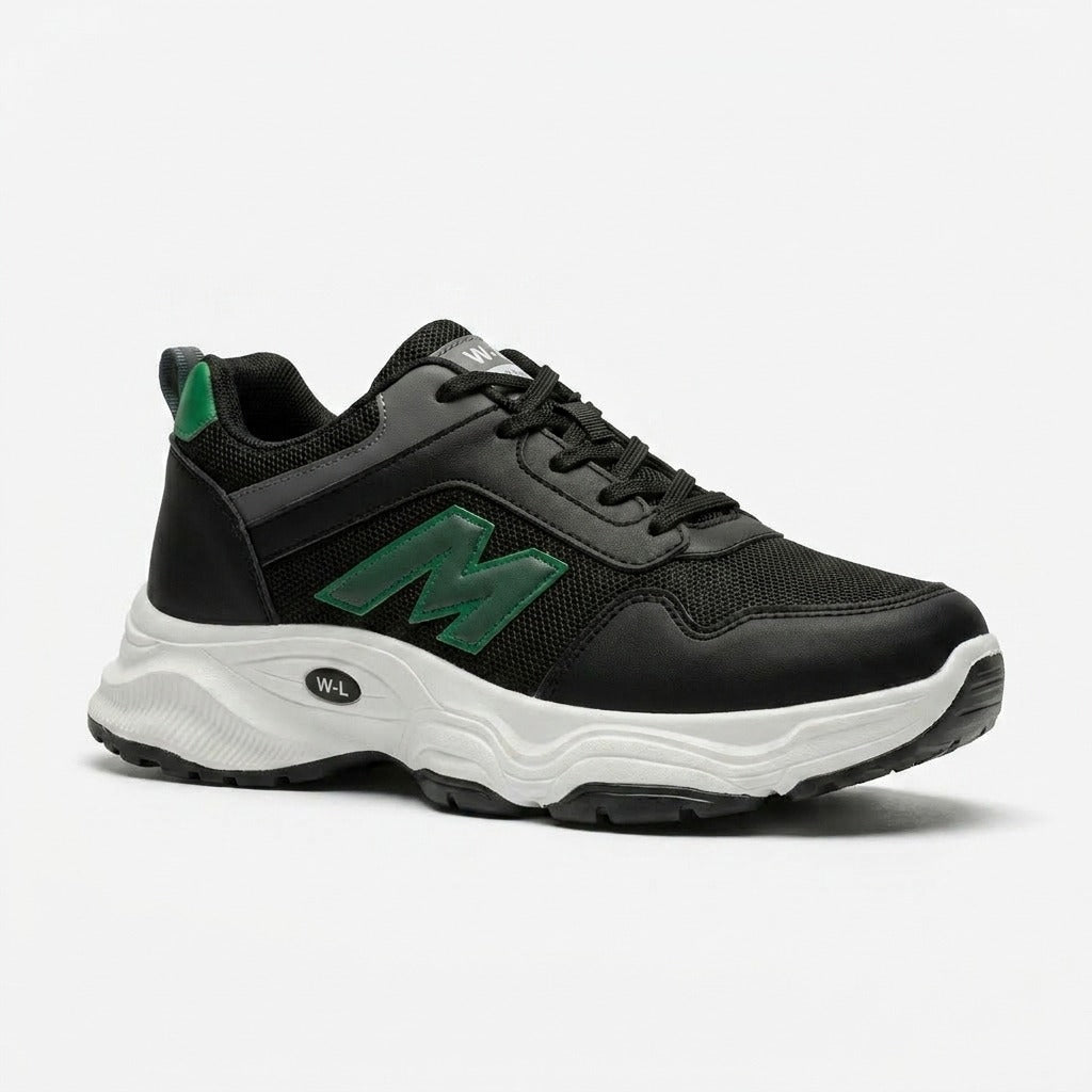 Black Green Lace Sneakers