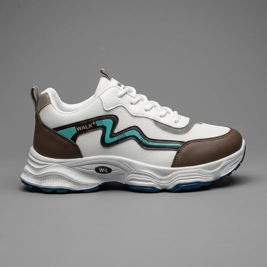 White Brown Sporty Sneakers