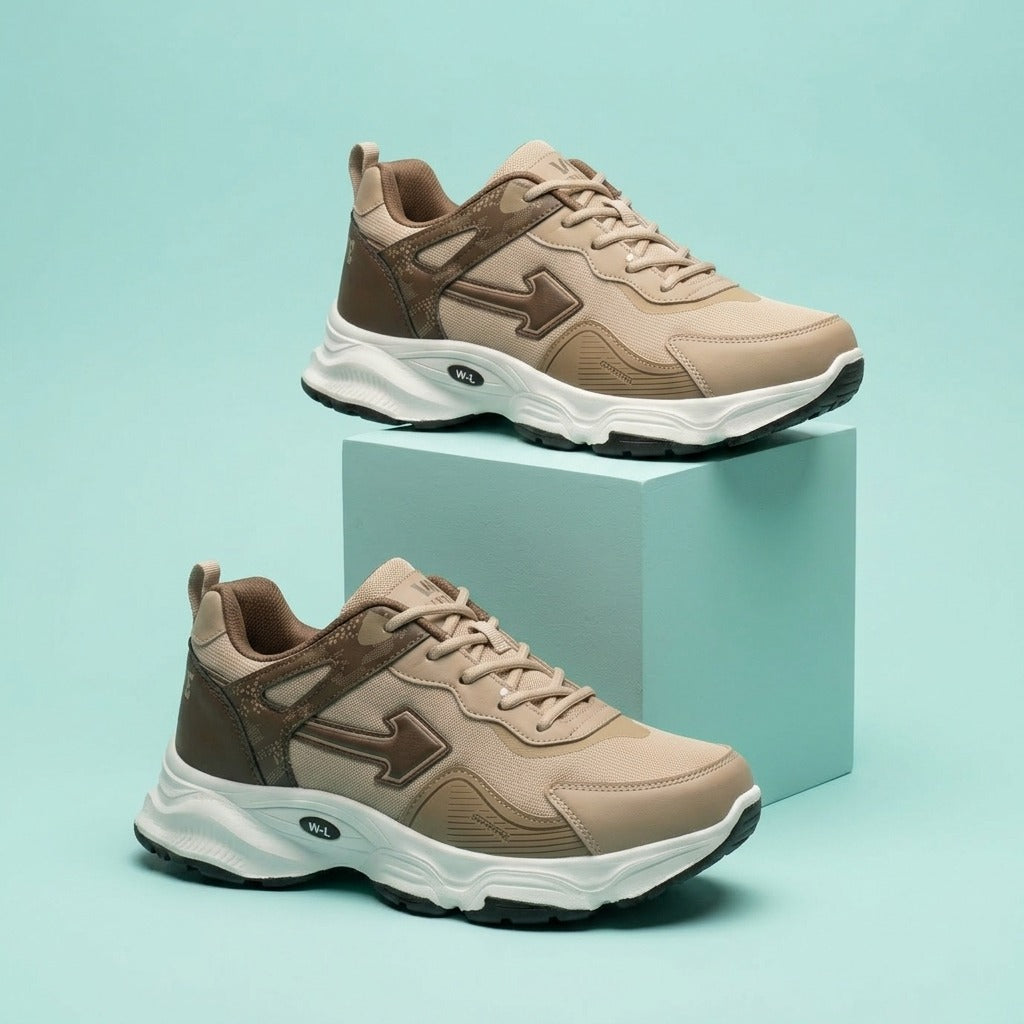 Beige Brown Sporty Sneakers