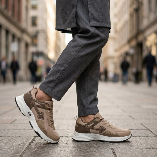 Beige Brown Sporty Sneakers