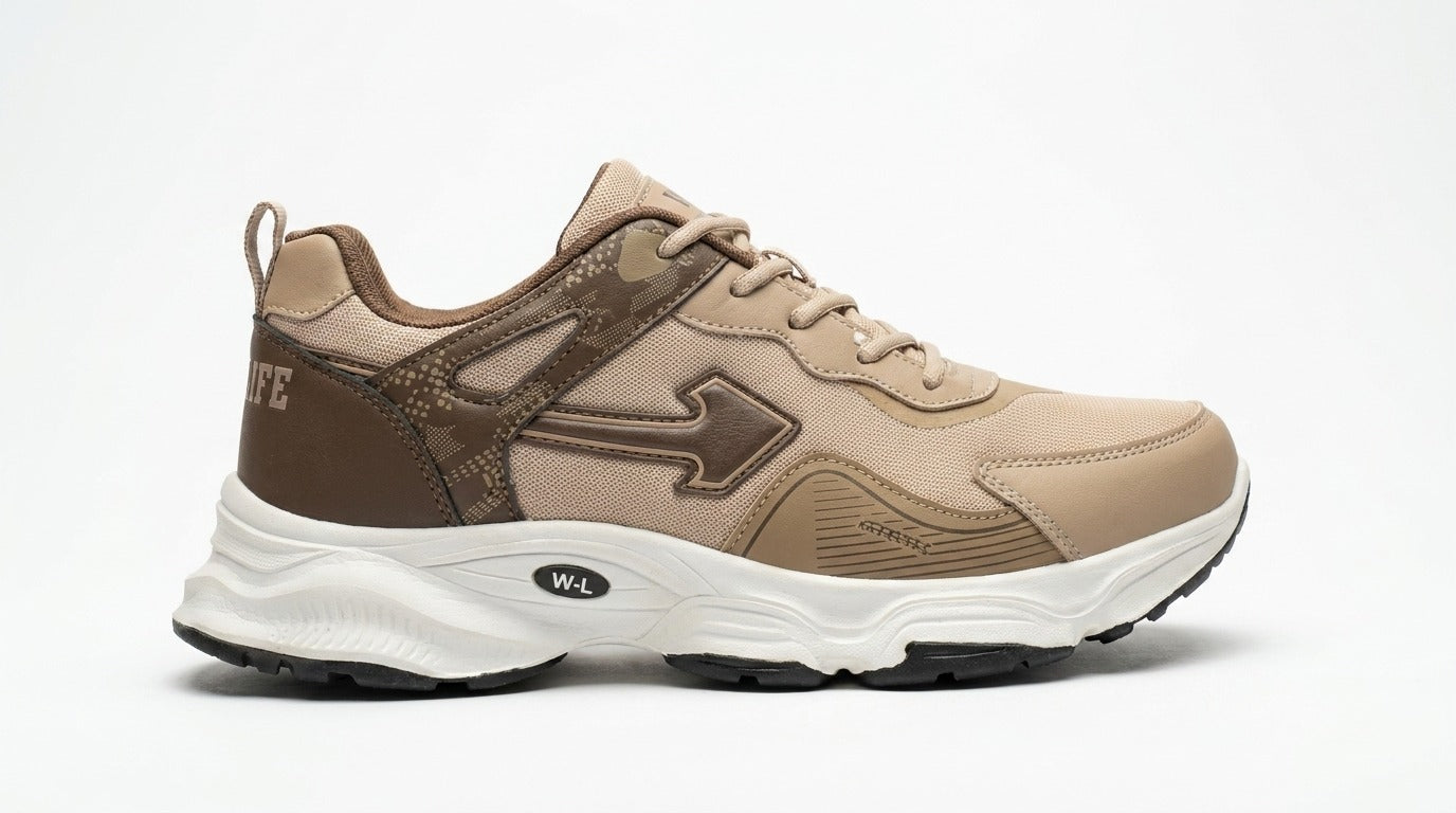 Beige Brown Sporty Sneakers