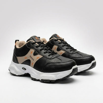 Black Orange Sporty Sneakers