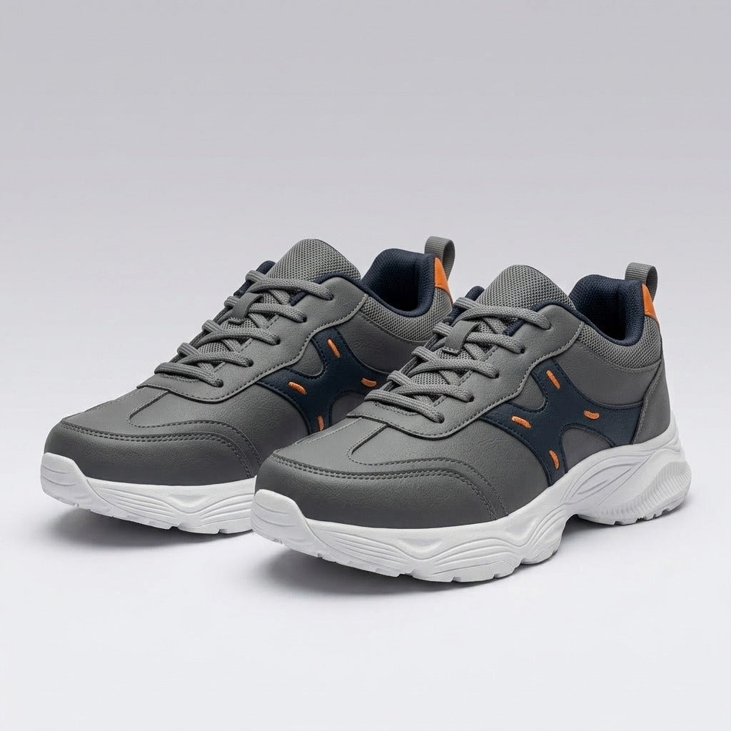 Gray Navy Sporty Sneakers