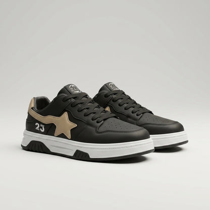 Black Beige Star Sneakers