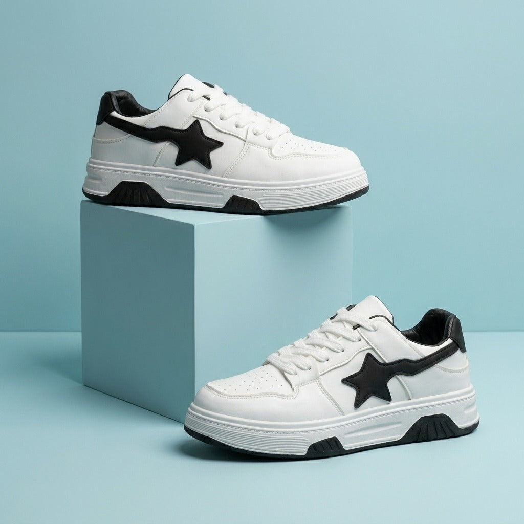 White Black Star Sneakers