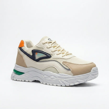 Cream Orange Sporty Sneakers