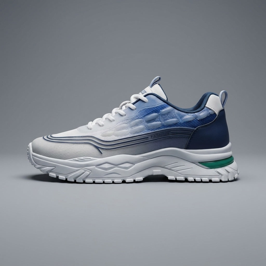 White Blue Sporty Sneakers